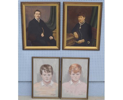 * Fallon (20th century) -&nbsp;portrait of a young boy also a companion study of a young boy, each signed, one dated 87 (1987
