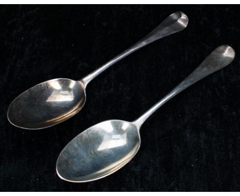 George II Hanoverian pattern silver tablespoon,&nbsp;initialled E over WM to the handle underside, maker Samuel Hutton, Londo