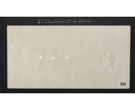 Chartered Bank of India, Australia & China, Hong Kong, watermarked paper for part of the issue of 1930-56, comprising $5, $10