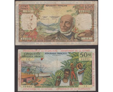 Institute d’Emission des Departments d’Outre-Mer, French Antilles, 50 Nouveaux Francs, ND (1962), serial number J.1 00805, Po