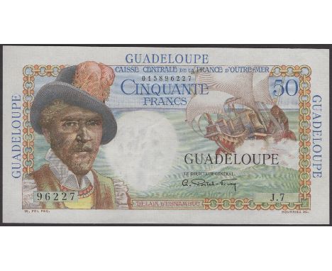 Caisse Centrale de la France d’Outre Mer, Guadeloupe, 50 Francs, ND (1947-9), serial number J.7 96227, one light central bend