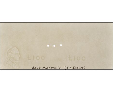 Commonwealth of Australia, watermarked paper for the first King George VI issue of 1938-52, comprising 10 Shillings, £1, £5, 