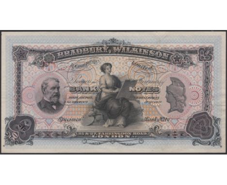 Bradbury Wilkinson Test Notes, an advertising note for 50 units, ND, uniface, black print on multicoloured underprint, a very