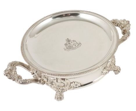 A PAIR OF GEORGE IV SHEFFIELD PLATE DISH WARMERS AND LINERS, MATTHEW BOULTON & PLATE CO., BIRMINGHAM, CIRCA 1825 circular, ea