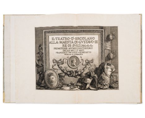 Piranesi (Francesco) Il Teatro d'Ercolano, first edition, double-page engraved title and 9 double-page plates, some minor fox