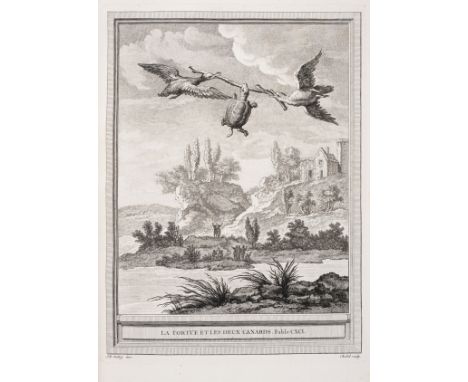 La Fontaine (Jean de) Fables Choisies, Mises en Vers, 4 vol., half-titles, engraved frontispiece to vol.1, 275 engraved plate