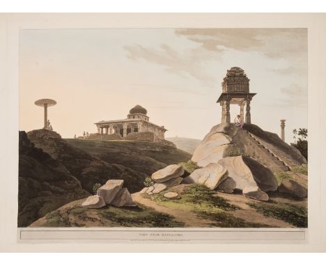 Daniell (Thomas) and William Daniell. View Near Bangalore, from Antiquities of India, etching and aquatint with full hand-col