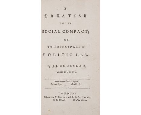 Rousseau (Jean Jacques) A Treatise on the Social Compact: or The Principles of Politic Law, first edition in English, 3pp. ad