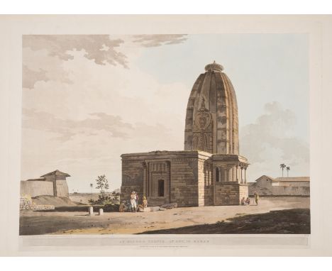Daniell (Thomas) and William Daniell. An Hindoo Temple, at Deo, in Bahar, from Antiquities of India, etching and aquatint wit