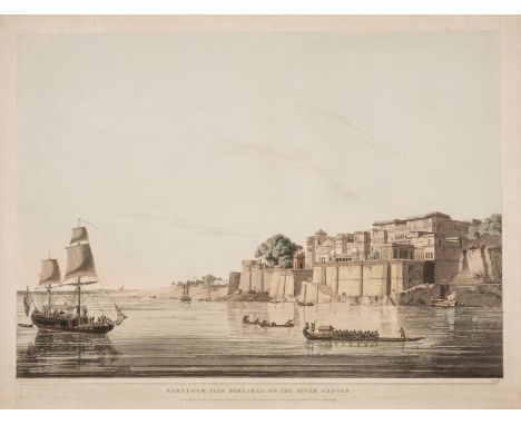 Daniell (Thomas) Ramnugur, near Benares, on the River Ganges, from Oriental Scenery, etching and aquatint with full hand-colo