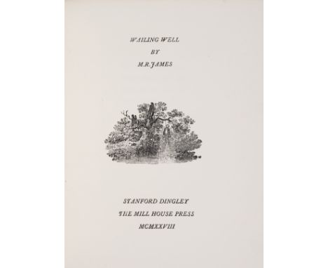 James (M.R.) The Wailing Well, number 38 of 157 copies, woodcut to title, original buckram, spine a little darkened, some lig