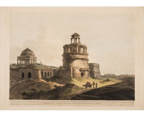 Daniell (Thomas) Remains of an Ancient Building near Firoz Shah's Cotilla, Delhi, from Oriental Scenery, etching and aquatint