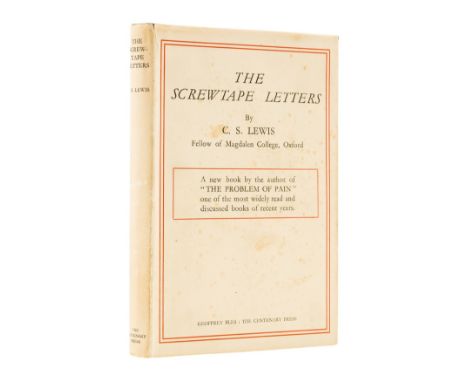 Lewis (C.S.) The Screwtape Letters, first edition, first impression, neat ink ownership inscription to endpaper, original clo