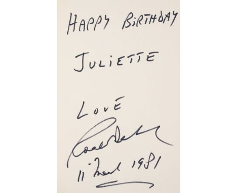 Dahl (Roald) The Twits, first edition, signed presentation inscription from the author "Happy Birthday Juliette love Roald Da