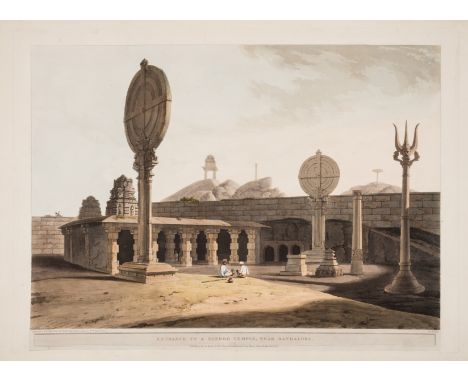 Daniell (Thomas) and William Daniell. Entrance to a Hindoo Temple, near Bangalore, from Oriental Scenery, etching and aquatin