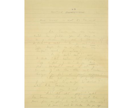 Dahl (Roald, author, screenwriter and fighter pilot, 1916-1990) Autograph manuscript page "from the final draft of Charlie an