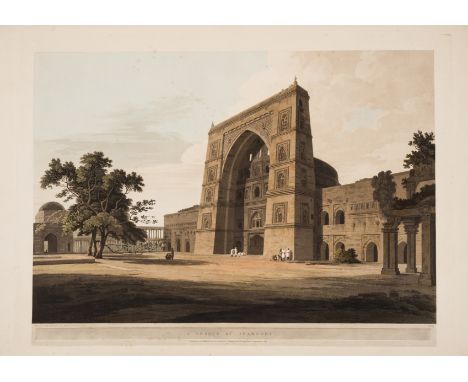 Daniell (Thomas) and William Daniell. A Mosque at Juanpore, from Oriental Scenery, etching and aquatint with full hand-colour