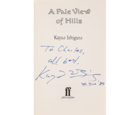 Ishiguro (Kazuo) A Pale View of Hills, first edition, signed presentation inscription from the author to title, original boar