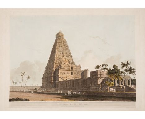 Daniell (Thomas) The Great Pagoda, Tanjore, from Oriental Scenery, etching and aquatint with full hand-colouring, an excellen
