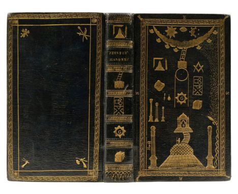 Masonic binding.- Preston (William) Illustrations of Masonry, twelfth edition, engraved frontispiece and 5 plates, one of whi