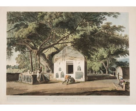 Daniell (Thomas) The Sacred Tree of the Hindoos at Gyah, Bahar, plate 15 from Oriental Scenery, etching and aquatint with ful