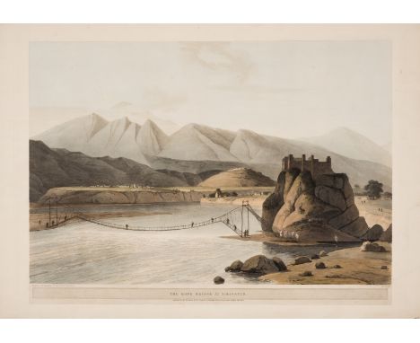 Daniell (Thomas) and William Daniell. The Rope Bridge at Sirinagur, from Oriental Scenery, etching and aquatint with full han