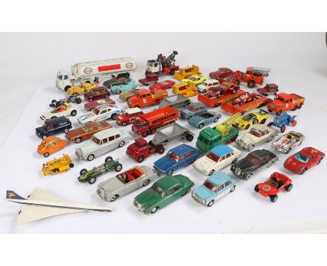 Collection of loose Lesney, Matchbox, Corgi and Dinky model vehicles, to include Corgi Heinkel bubble car, Corgi BMC Mini Coo