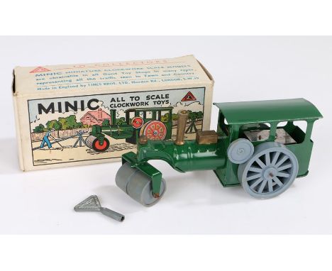 Tri-ang Minic clockwork steam roller, with key, boxed