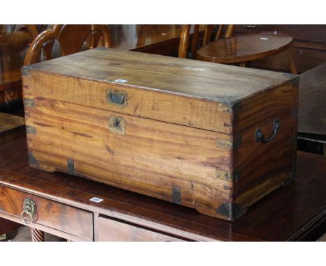 Small camphorwood and brass bound trunk, 69cm by 30cm