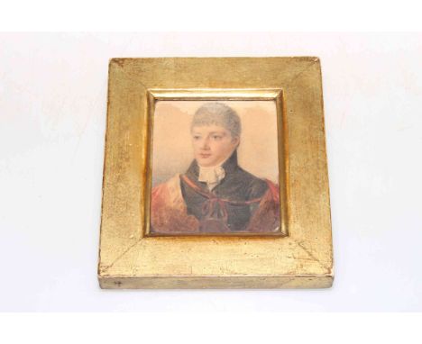 Gilt framed portrait miniature of Sir William Templer Pole