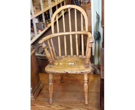 Child's elm stick back Windsor elbow chair