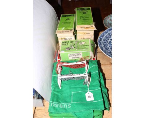 Subbuteo teams, nets and two pitches