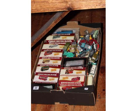 Boxed model buses and various model vehicles