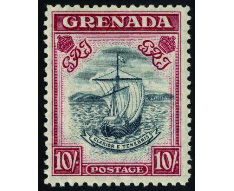 1943 10/- perf 12, fine mint with very light hingemark.  SG 163c (£750)