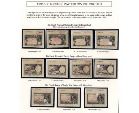 1935 Pictorial issue, the unique series of working Die Proofs from the Waterlow archive, twenty in all.  Master Die of King's