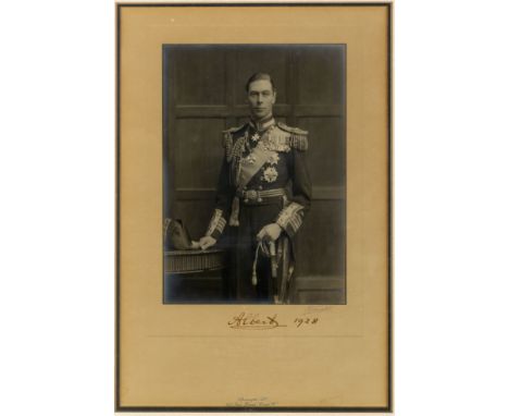 Photograph of King George VI when Prince Albert, 208 x 150mm, in military uniform, mounted on card and nicely presented in a 