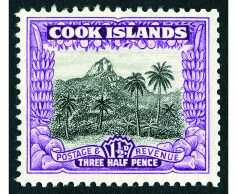 1940 (3d on) 1½d black and purple unused without surcharge, ex Bradbury, Wilkinson archives. Without gum (as they all are). S