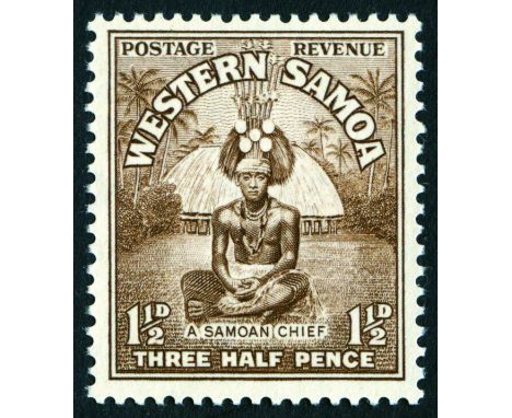 1940 (3d on) 1½d brown unused without surcharge, ex Bradbury, Wilkinson archives. Without gum (as they all are). SG 199 (foot