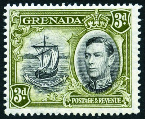 1942-50 3d black and brown-olive perf 13½ x 12½, mint with R1/6 extra window and broken handrail. SG 158ad (£275)