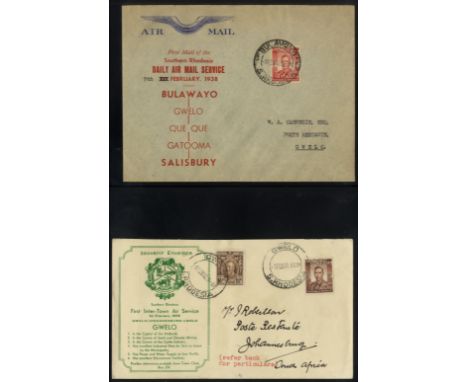 1937-50 Airmails group of seven covers incl. 5/- and 6d on 240 x 105mm envelope to Detroit; 1938 230 x 105mm printed S. R. Da