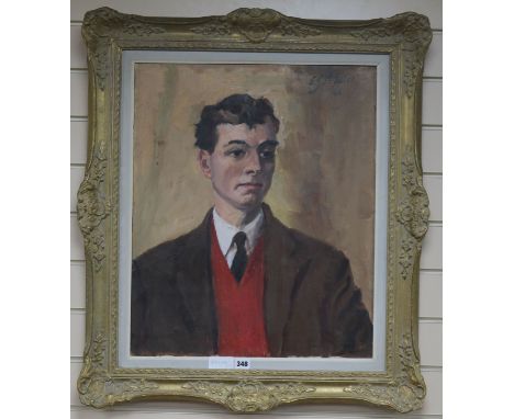 Ernest J Proctor, oil on canvas, portrait of Edwin Ambrose, signed and dated '66, 24 x 20in.