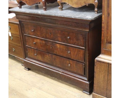 A marble topped commode W.128.5cm