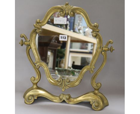 A brass dressing table mirror height 42cm