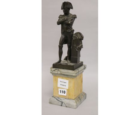 A French bronze and marble figure of Napoleon height 36cm