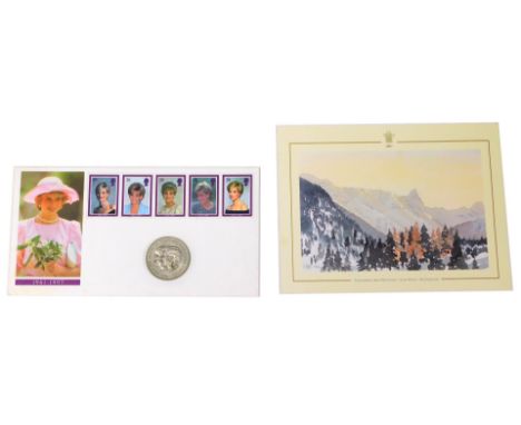A Royal 2007 Christmas card from His Royal Highness Prince Charles, now King Charles III, together with a Princess Diana firs