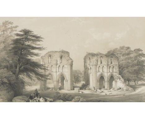 After William Richardson (19thC), Roche Abbey Yorkshire, from the Monastic Ruins of Yorkshire folio, lithograph by George Haw