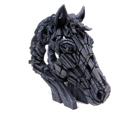 An Edge resin sculpture of a horse's head, signed MattB, impressed and raised marks, 58cm high.