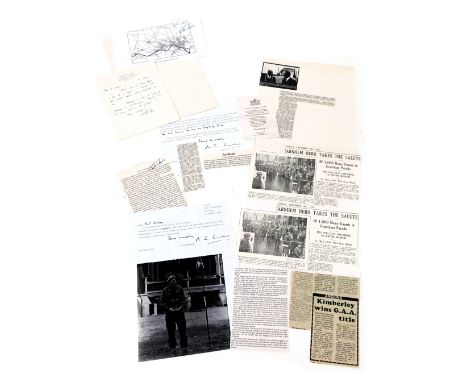 Grantham Interest. A group of ephemera relating to Second World War at Stoke Rochford Hall, including a letter and signature 