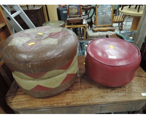 Two vintage pouffe style footstoola