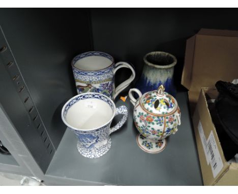 A selection of vintage ceramics including Adams 